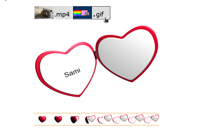 Heart locket GIF blank template 