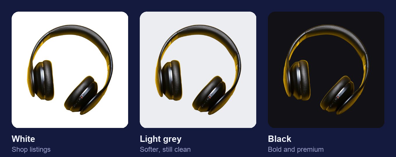 A pair of headphones on white, light grey and black backgrounds
