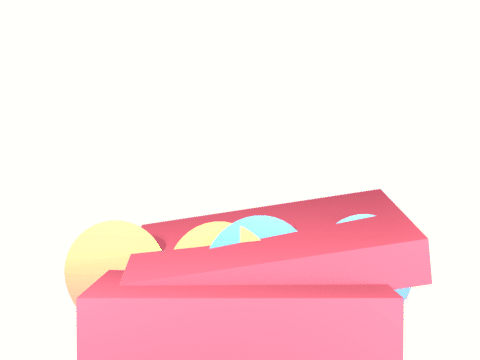 Gift box with two hearts floating out
