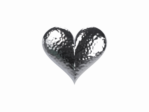 Hammered Silver heart locket opening